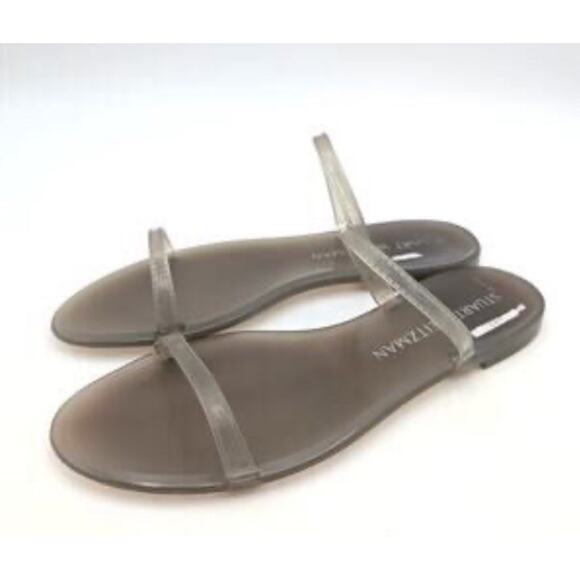 Stuart Weitzman Shoes - Stuart Weitzman Jelly Sandals US 11B / EU 41.5 Clear Gray Slip On Flat Women’s
